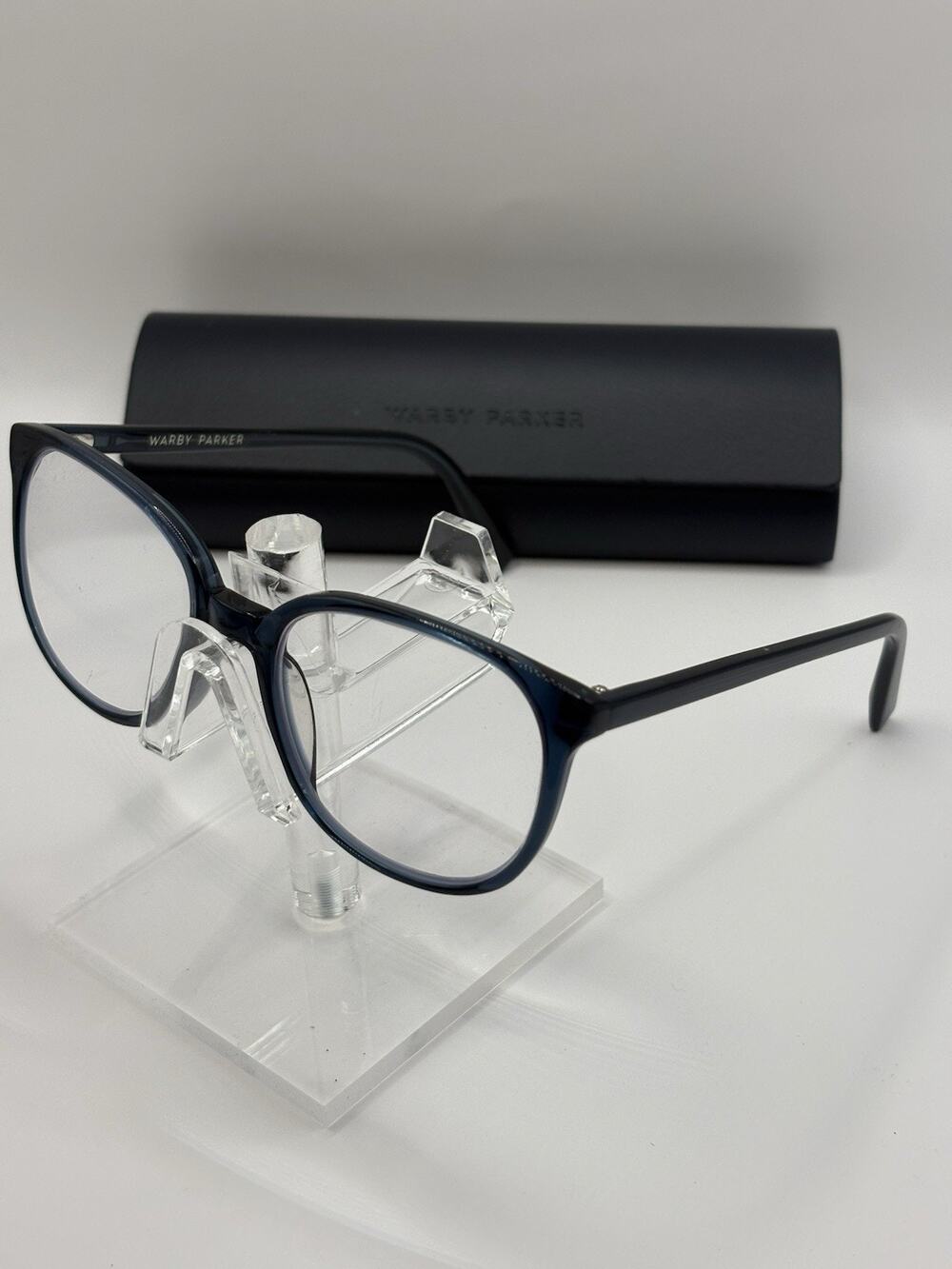 Warby Parker Eugene 317 51-17 Blue Eyeglasses Frames w/ Case